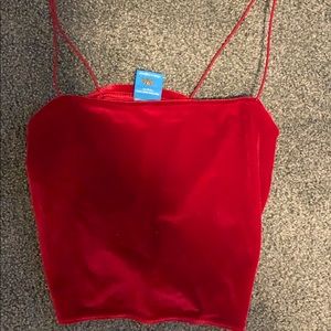 emma chamberlain high key red tank top